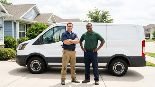 Walk-In Tub Contractor Pittston PA installer and service van outside a customer's home